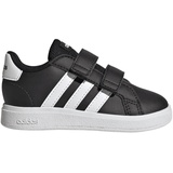 adidas Jungen Unisex Kinder Grand Court Lifestyle Hook and Loop Sneaker, Core Black/FTWR White/Core Black, 21