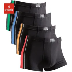 Boxer AUTHENTIC UNDERWEAR Gr. 6, schwarz Herren Unterhosen mit kontrastfarbigen Streifen seitlich