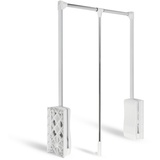 DOJA Barcelona | Klappbarer Kleiderlift | 645-910mm | Weiss | Garderobenlift für Garderobe, Schrank, Ankleidezimmer | Wardrobe lift | Garderobenstange für Mäntel, Kleider...