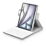 Bettdow für iPad Air 11 Zoll M3 2025/ M2 2024 Tastatur Hülle, Hoch-/Querformat Verwenden, QWERTZ Layout Abnehmbarer Tastatur mit Hülle für iPad Air 11 Zoll 2024/2025, Air 5.Gen/4.Gen 10.9", Grau