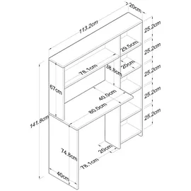 Dmora Eckschreibtisch Dghin Weiß
