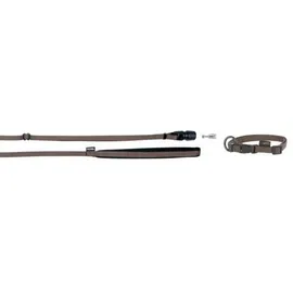 Kerbl GOLEYGO Hundeleine Flat + Halsband, Braun, S 1,4-2m, Sicherer Magnetverschluss, Inkl. Adapter-Pin, Hundeleine für kleine Hunde bis 15kg, Maximale Belastung 100kg