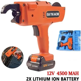 Elektrische Rebar Bindemaschine 8mm-34mm Automatische Drahtbindemaschine Rebar Tying mit 3 Bindedrahtrollen mit 2 Akku+Ladegerät