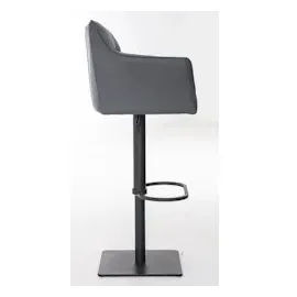 CLP 2er Set Barhocker Damaso Kunstleder grau/schwarz