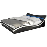 SalesFever Polsterbett, mit LED-Beleuchtung im Kopfteil, Design Bett in moderner Optik, Schwarz/Weiß + Schwarz/Weiß + schwarz