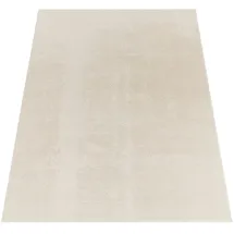 KADIMA DESIGN Teppich Kurzflor waschbar Unifarben Wohnzimmer schmutzabweisend Creme Rechteckig 200x280 | 100% Polyester | Florhöhe: 10 mm | pflegeleicht