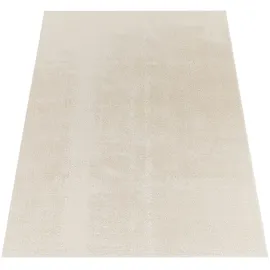 KADIMA DESIGN Teppich Kurzflor waschbar Unifarben Wohnzimmer schmutzabweisend Creme Rechteckig 200x280 | 100% Polyester | Florhöhe: 10 mm | pflegeleicht