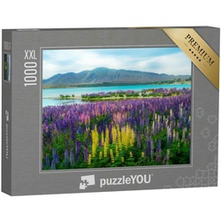 puzzleYOU Puzzle Lupinenfeld am Tekapo-See in Neuseeland, 1000 Puzzleteile, puzzleYOU-Kollektionen Landschaft