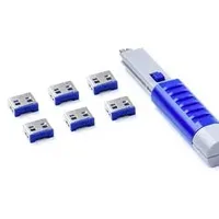 Smartkeeper UL03PKDB Schnittstellenblockierung Schnittstellenblockierung + Schlüssel USB Typ-A Blau 6 Stück(e)