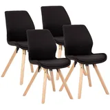 CLP Esszimmerstuhl 4er Set gepolstert Luna, moderner Polsterstuhl mit Rückenlehne, stabil bis 136 kg, Küchenstuhl für Esszimmer und Wohnzimmer