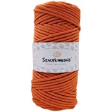 Baumwollkordel 3mm 100m, 46 Farben, Häkelkordel, Geflochten Baumwollkordel 3mm, Makramee Kordel, Makramee Garn, Premium Garn, Makramee Seil (Kürbis)