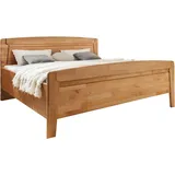 Wiemann Funktionsbett Lausanne, Bettgestell, Bettrahmen, teilmassiv Erle, Kopf- und Fußteil aus Massivholz, zwei Größen, Bettseitenhöhe 43 cm beige