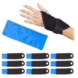 relaxdays Gelkissen 10 x Kühlpad Handgelenk Bandage blau|schwarz