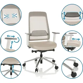 HJH Office CHIARO T2 WHITE Netzstoff Beige/Grau