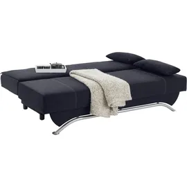 Jockenhöfer Schlafcouch Mikrofaser 3-Sitzer Schwarz