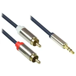 Good Connections 3,5mm Klinkenkabel 5m Stecker zu 2x RCA Stecker dunkelblau
