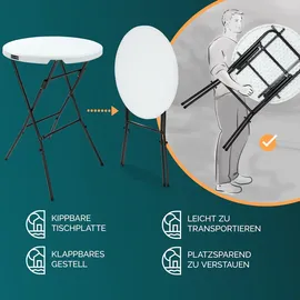 CASARIA Stehtisch mit Husse Schwarz 72 cm Set