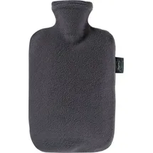 Fashy Wärmflasche 2.0 L, Vliesbezug, Thermoplast, Anthrazit