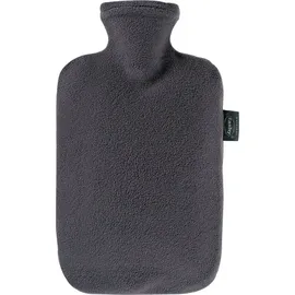 Fashy Wärmflasche 2.0 L, Vliesbezug, Thermoplast, Anthrazit