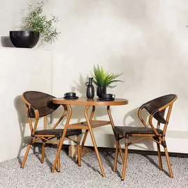 venture home Abrantes Gartentisch 80 x 80 x 0 cm Braun