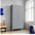 [en.casa] Esteli Kleiderschrank 170 x 80 x 45 cm Grau