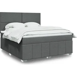 vidaXL Boxspringbett 180 x 200 cm Dunkelgrau
