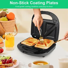 OZAVO Sandwichmaker 3-in-1 Sandwichmaker - Sandwiches, Waffeln, und Paninis, Antihaftbeschichtete, austauschbare Platten, 750W