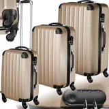 Tectake Koffer-Set 3-tlg. beige