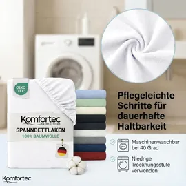 Komfortec Spannbettlaken Jersey 180 x 200 cm weiß