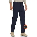 HFDWYJ Thermohose Herren Winter Schoeffel Skihose Herren Wanderhose Outdoor Hosen Für Herren Softshell Hosen Für Klettern Und Wandern Gefüttert Softshellhose Winddicht wasserdichte Hose-grau-3XL - 3XL