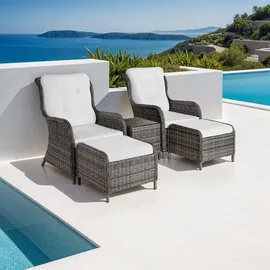 Tectake Benissa Set 5-tlg. grau