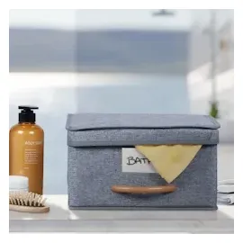 Relaxdays Aufbewahrungsbox 12 l 2-tlg. grau