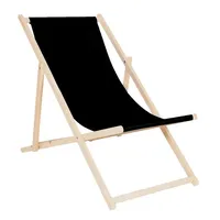 Systafex Premium Relaxliege Liegestuhl Strandstuhl Gartenliege Sonnenliege klappbar (schwarz)