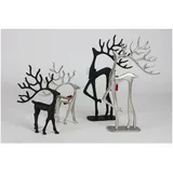 Buri - 6x Rentier Metall Dekoration Christmas Figuren Fenster Tisch Advent Winter