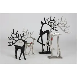 Buri - 6x Rentier Metall Dekoration Christmas Figuren Fenster Tisch Advent Winter