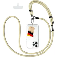 AMAYO - Handykette Universal zum Umhängen, Schlüsselband, Einstellbar, Kette Strap, Handy-Gurt, Umhängenband, Kordel, Lanyard, Handyband, kompatibel mit jedem Handy Smartphone Hülle (Beige Handykette)