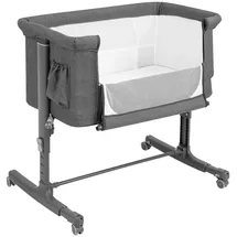 Costway Beistellbett 3 in 1 Reisebett, 5-stufig höhenverstellbar,Matratze grau
