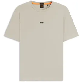 Boss Print-Shirt BOSS ORANGE "TChup", Jungen, Gr. S, beige (271 light beige), Jersey, Obermaterial: 96% Baumwolle, 4% Elasthan, bedruckt, unifarben, relaxed fit hüftlang, Rundhals, abgesteppte Kante, Shirts, mit Marken-Print auf der Brust