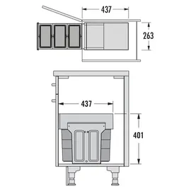 HAILO Tandem 24 l Dunkelgrau