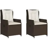 vidaXL Gartensessel 59,7 x 68,9 x 33,3 cm braun 2 St.