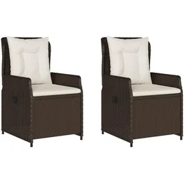 vidaXL Gartensessel 59,7 x 68,9 x 33,3 cm braun 2 St.