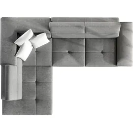 Mirjan24 Ecksofa Cotere Cord, L-Form Eckcouch mit Schlaffunktion und Bettkasten (Farbe: Poso 110, Seite: Links) - Grau