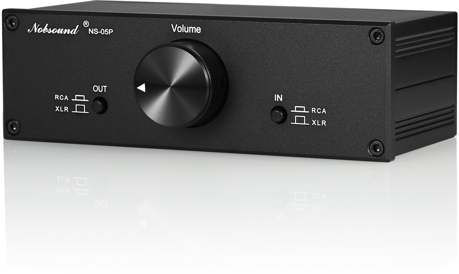 Nobsound Mini Fully-Balanced/Single-Ended Passive Preamp; Hi-Fi Pre-Amplifier; XLR/RCA Volume Controller for Active Monitor Speakers (Black)