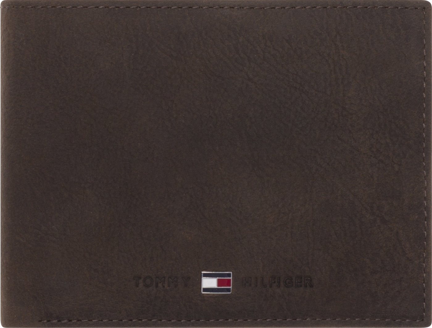 Tommy Hilfiger Geldbörse JOHNSON CC AND COIN POCKET, im kleinen Format aus hochwertigem Leder braun