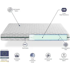 dreamdi Kaltschaummatratze 140x180 Eros, Hohe 22 Cm, H3, Anpassbarer Schaumstoff, Ergonomisch. Ausgezeichnete Druckverteilung
