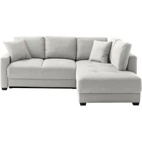 Ecksofa MR. COUCH "Pierre, L-Form mit BoxSpring", novaclean senseo 4 silber, B:235cm H:91cm T:186cm, 95% Polyester / 5% Nylon, Sofas, Ecksofa, Mit Boxpring-Taschenfederkern