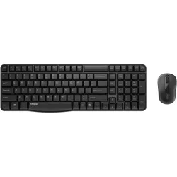 Rapoo Kabelloses Deskset "X1800S", QWERTZ deutsches-Layout 2,4-GHz-Drahtlosverbindung - 104 Scissor-Tasten - FN-Multimedia-Hotkeys - Optische Maus m