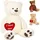 Brubaker XXL Teddybär 100 cm Weiß mit einem I Love You Herz Stofftier Plüschtier Kuscheltier