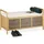 Relaxdays Sitzbank mit Stauraum, Aufbewahrungsbox m. Sitzkissen f. Flur, Bambus Truhe L HxBxT: 50 x 93 x 48 cm, natur