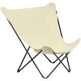 Lafuma Mobilier Garten-Relaxsessel, Ecru, Metall, 87x83x91 cm, wetterbeständig, UV-beständig, faltbar, Bezug abnehmbar, Gartenmöbel, Gartenstühle, Liegestühle